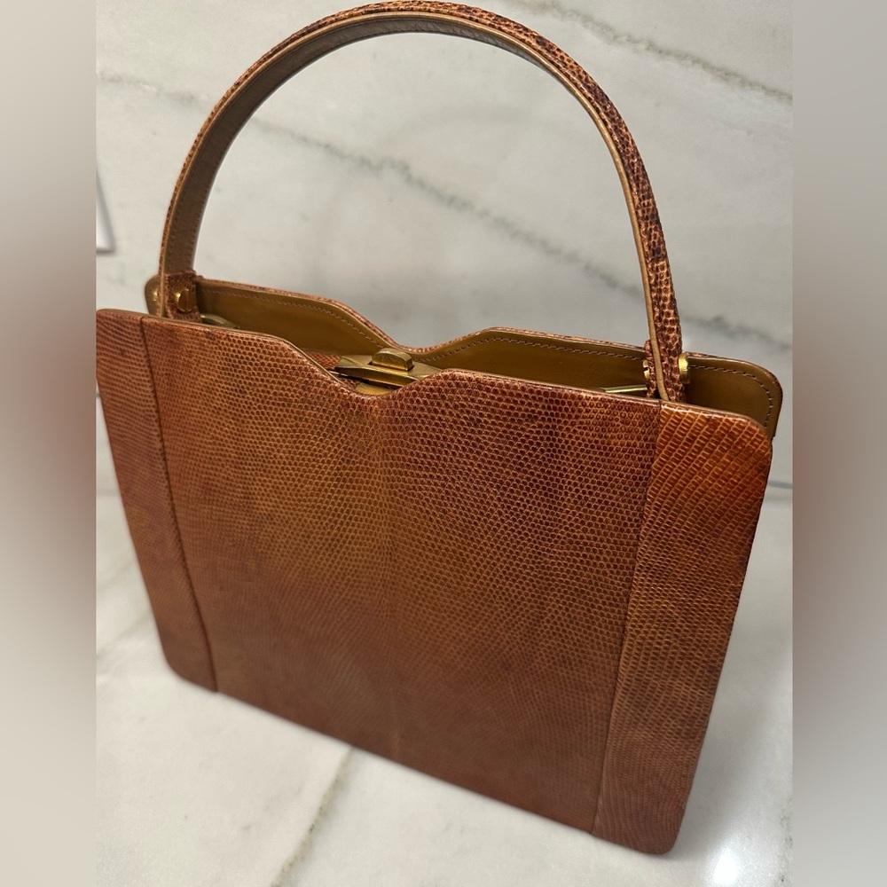 Pristine Condition Mid-century Lizard Bag!